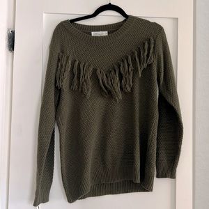 Super Soft Green Tassel Sweater | S/M